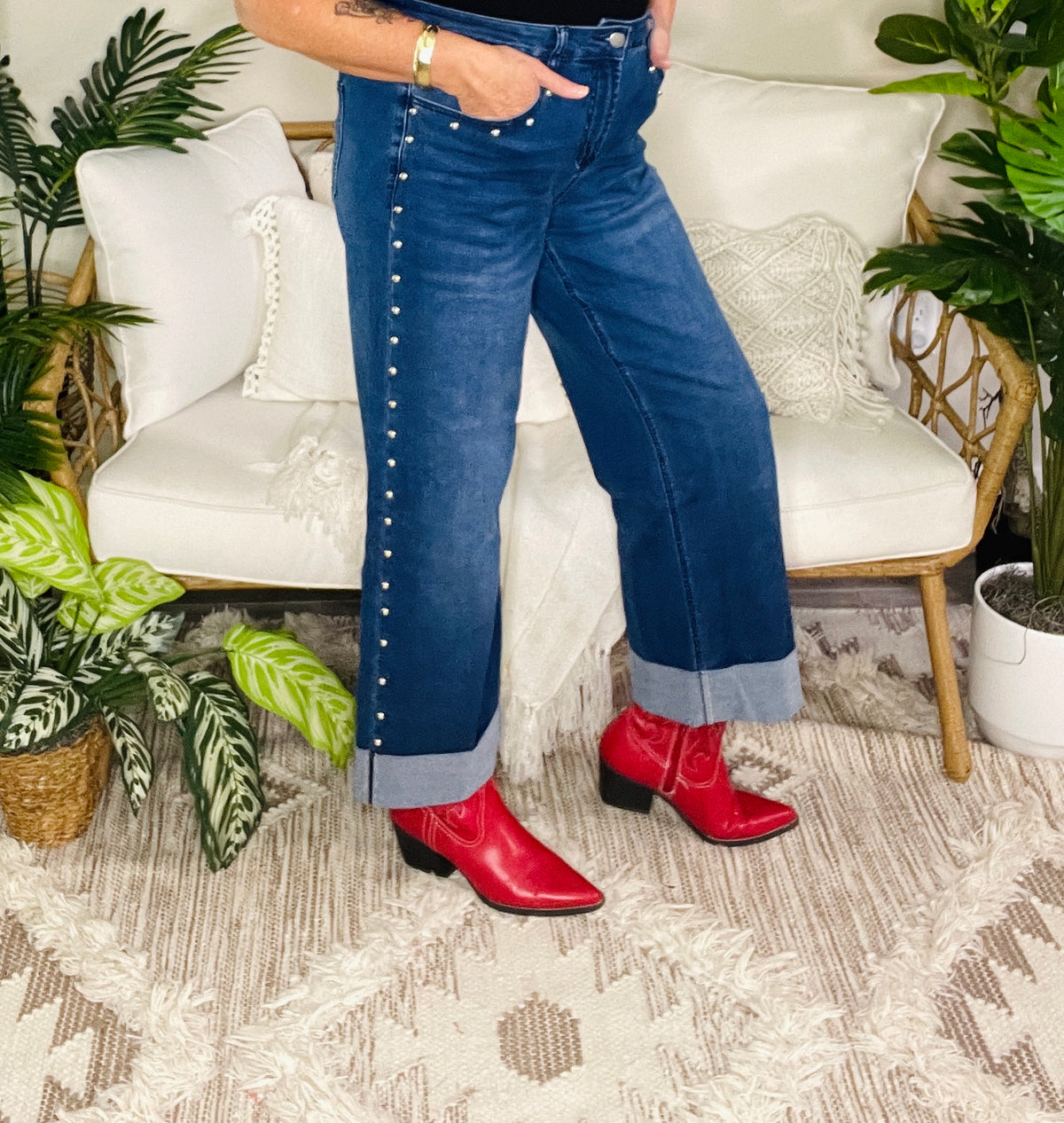 Edge Of Glam Studded Jeans (3 Colors)