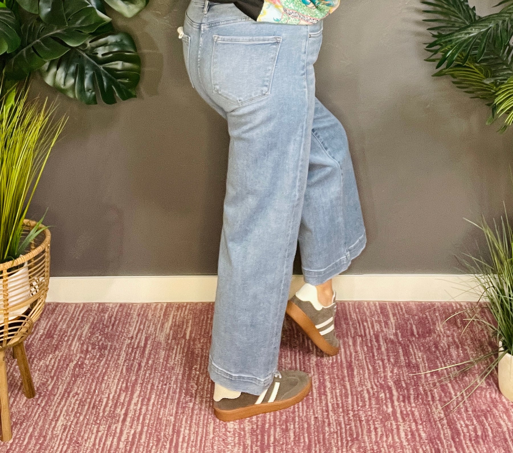 Dakota Full Size High Rise Crop Wide Leg Jeans