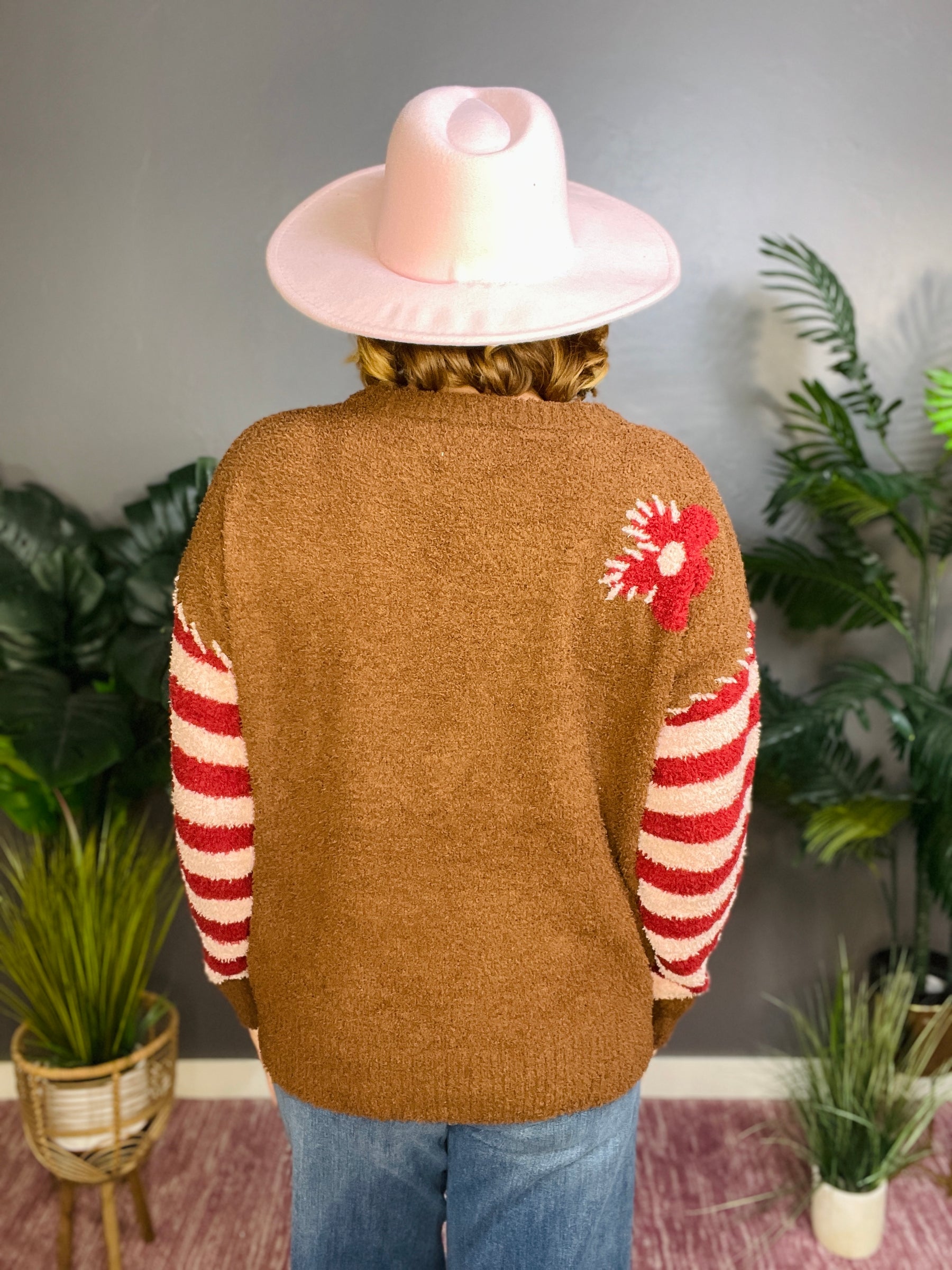 Wildflower At Heart Jacquard Striped Sweater