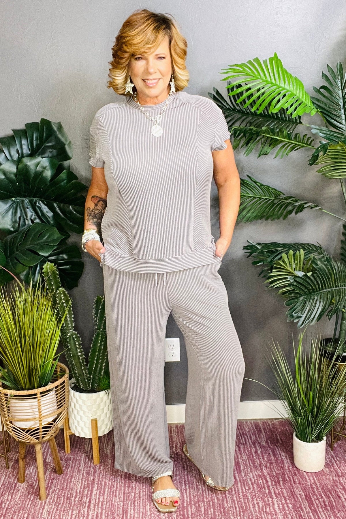 Setting The Scene Wild Wind Top And Pant Set