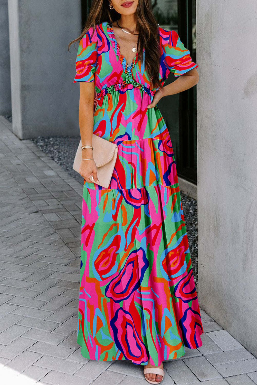 Favorite Forever Multicolor Floral Print Maxi Dress