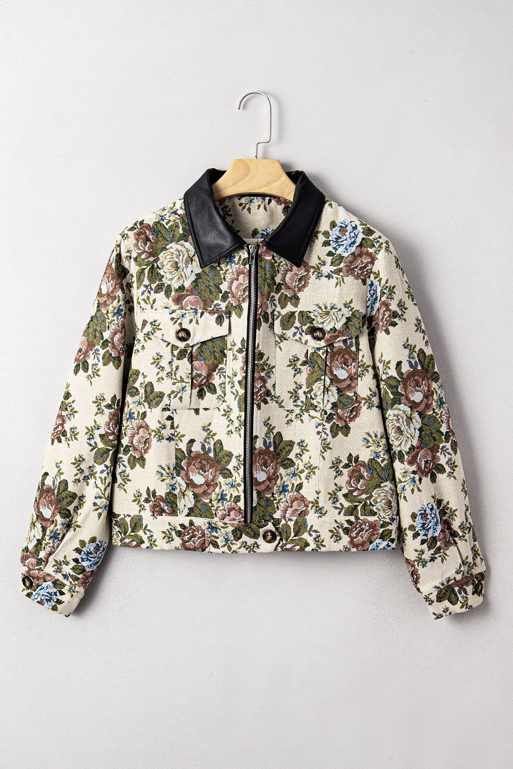 Wildflower Mist Floral Print Zip Up Jacket