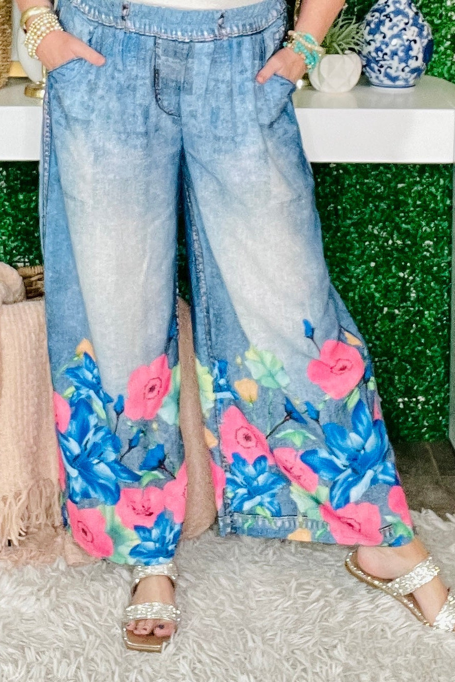 Bubbly Bloom Wide Leg Pant - P082DN