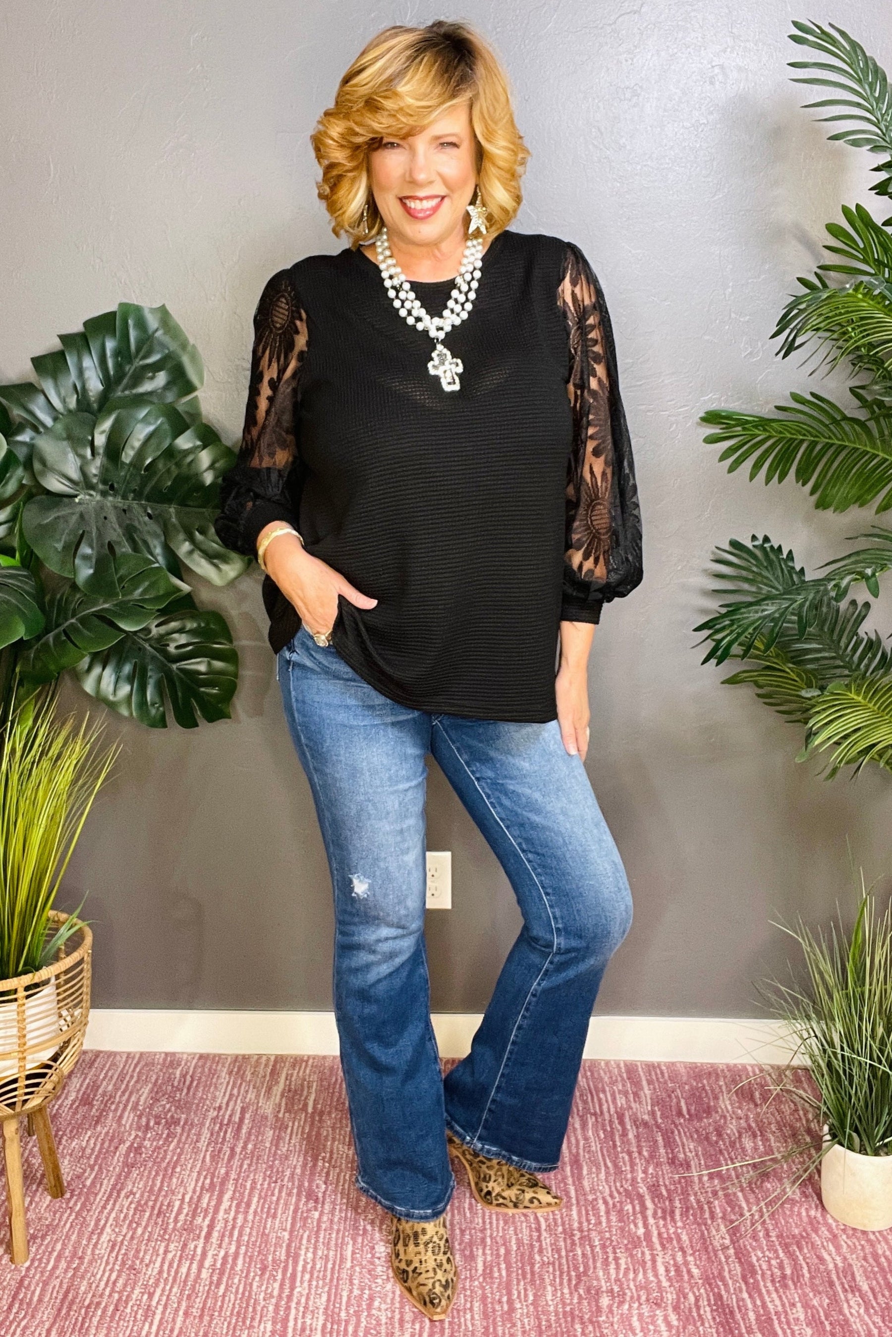 All About The Lace Top - S027BK
