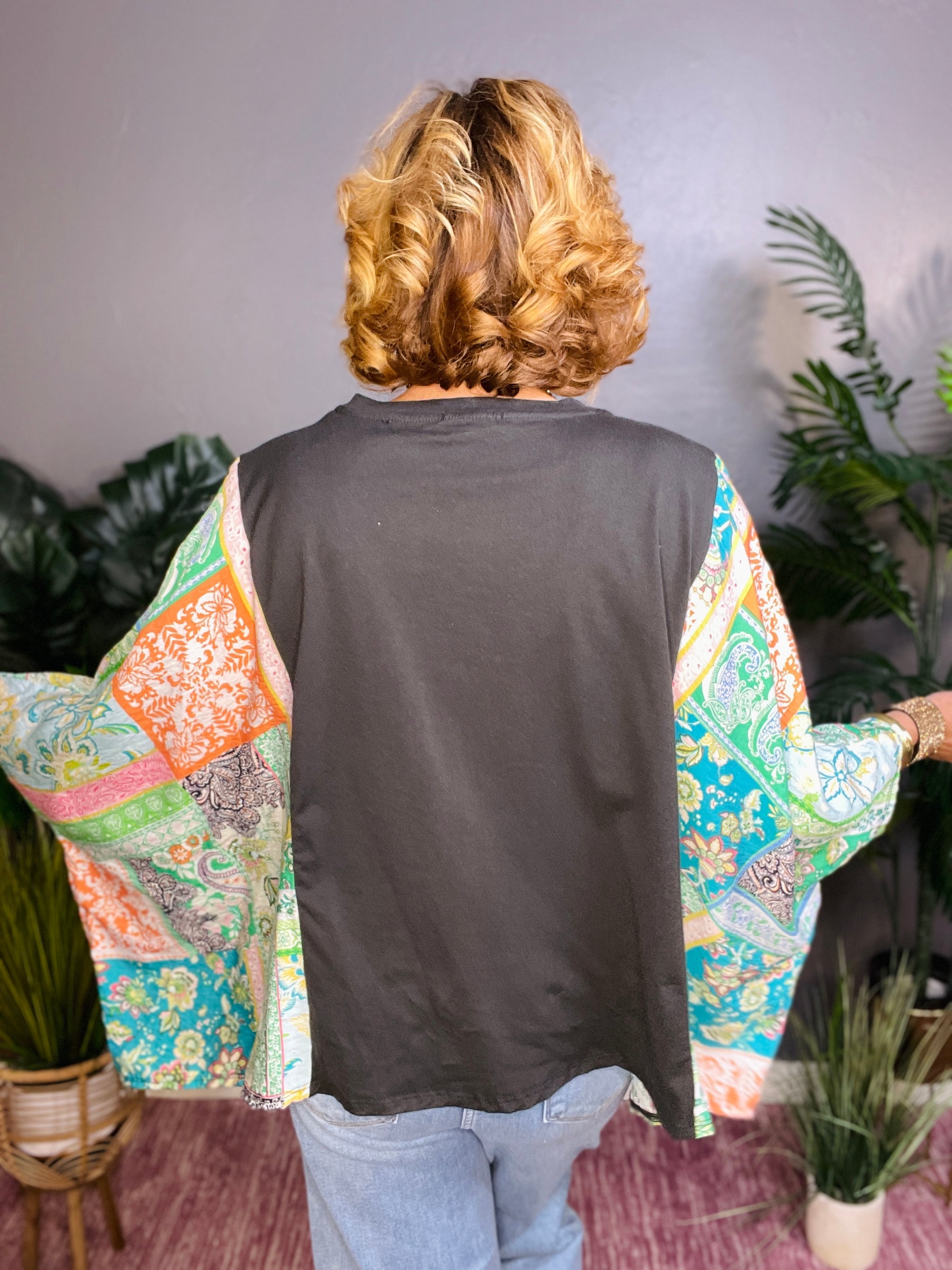 Live In Peace Flutter Sleeves Top - S023BK