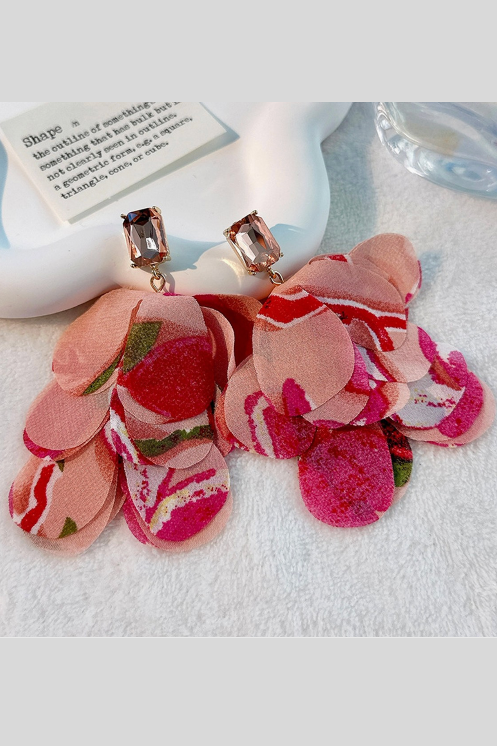 Rose Layered Floral Tassel Earrings - E079RO