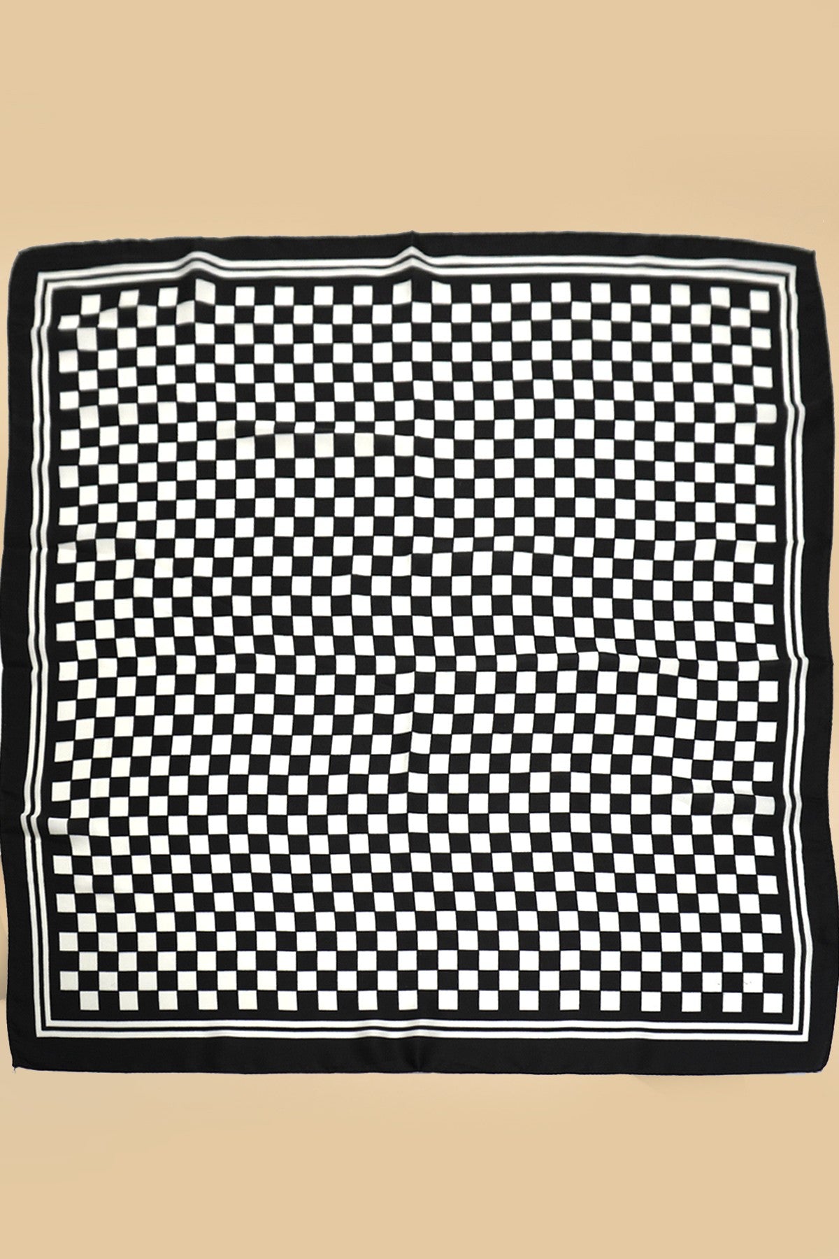 Black Checker Print Scarf - SC004BK