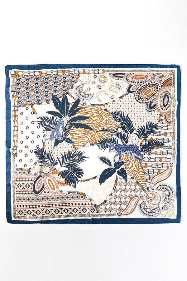 Navy Geometric Pattern Scarf - SC002NV