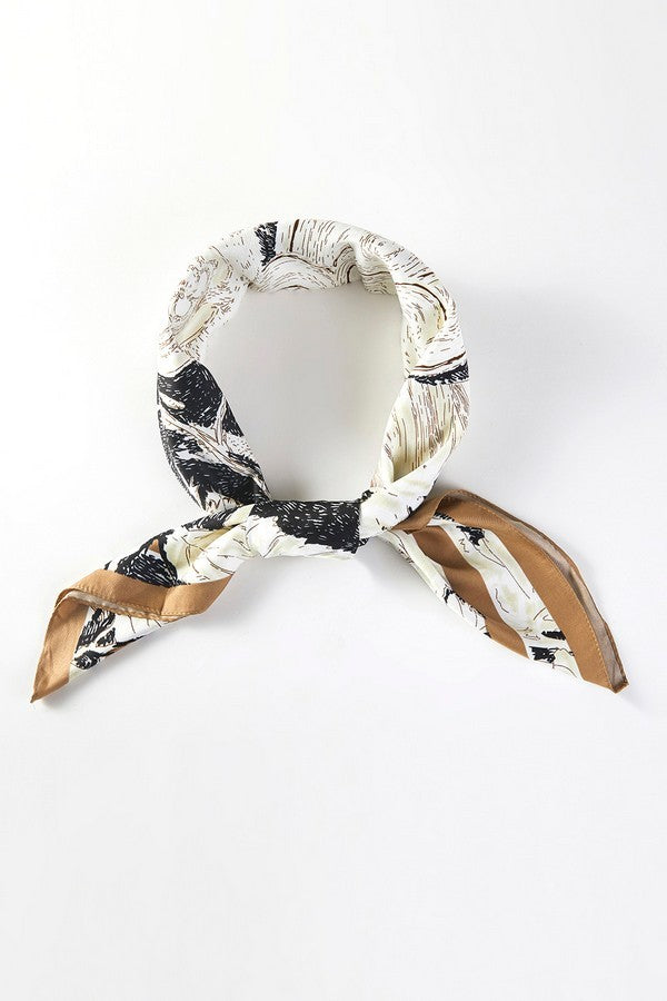 Taupe Abstract Floral Print Scarf - SC005TA