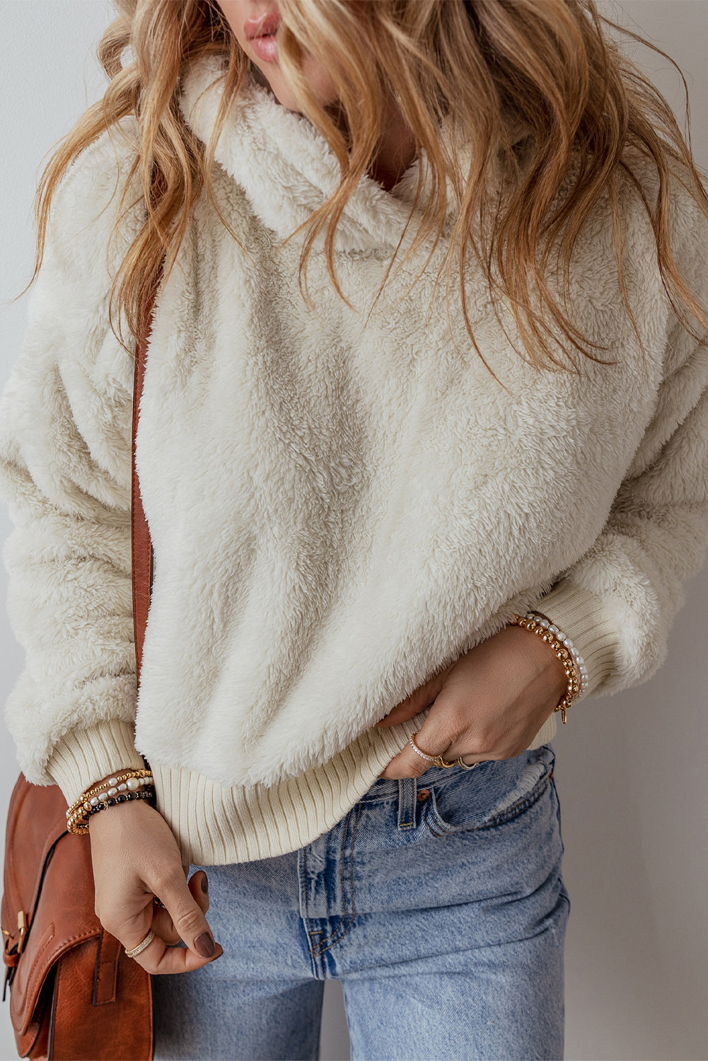 Warm And Fuzzy Ribbed Edge Plush Hoodie