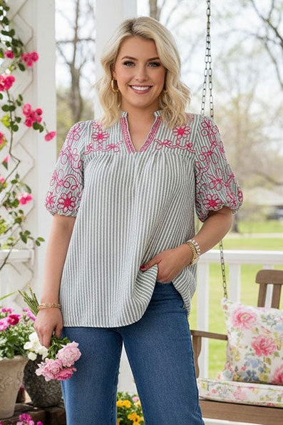 Stripe Affair Top - S557GR