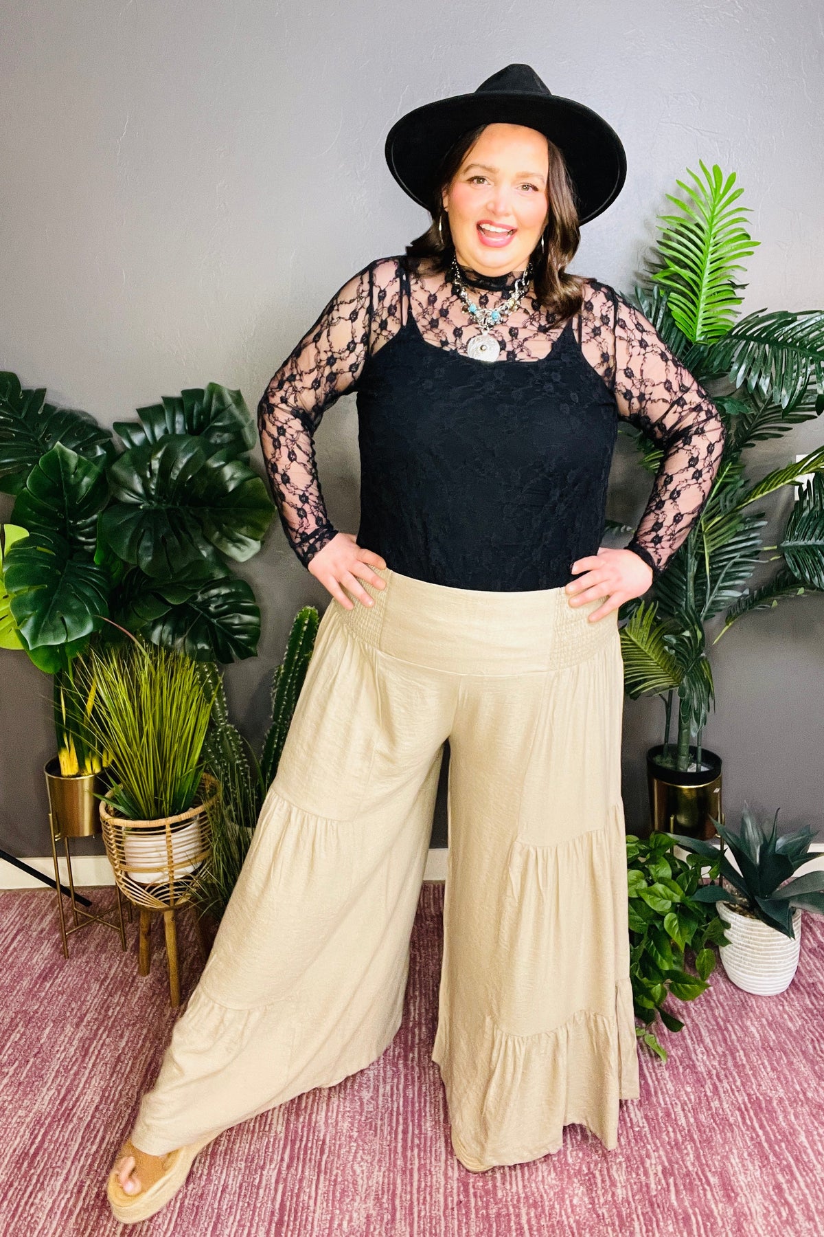 Charmed Life Lace Sheer Top - S555BK