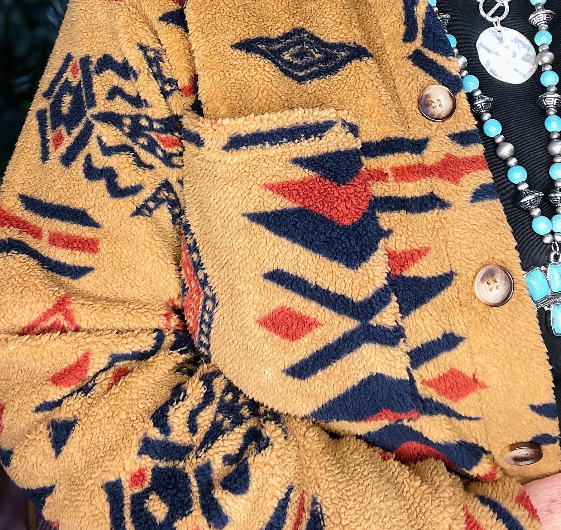 Warm You Up Aztec Pattern Fleece Shacket