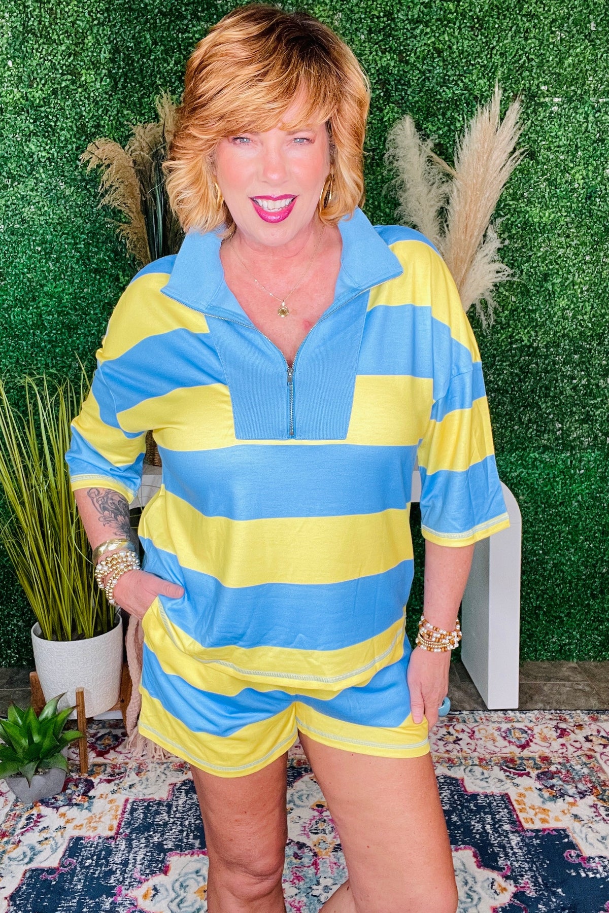 Nothing But Easy Yellow Stripe 2pc Set