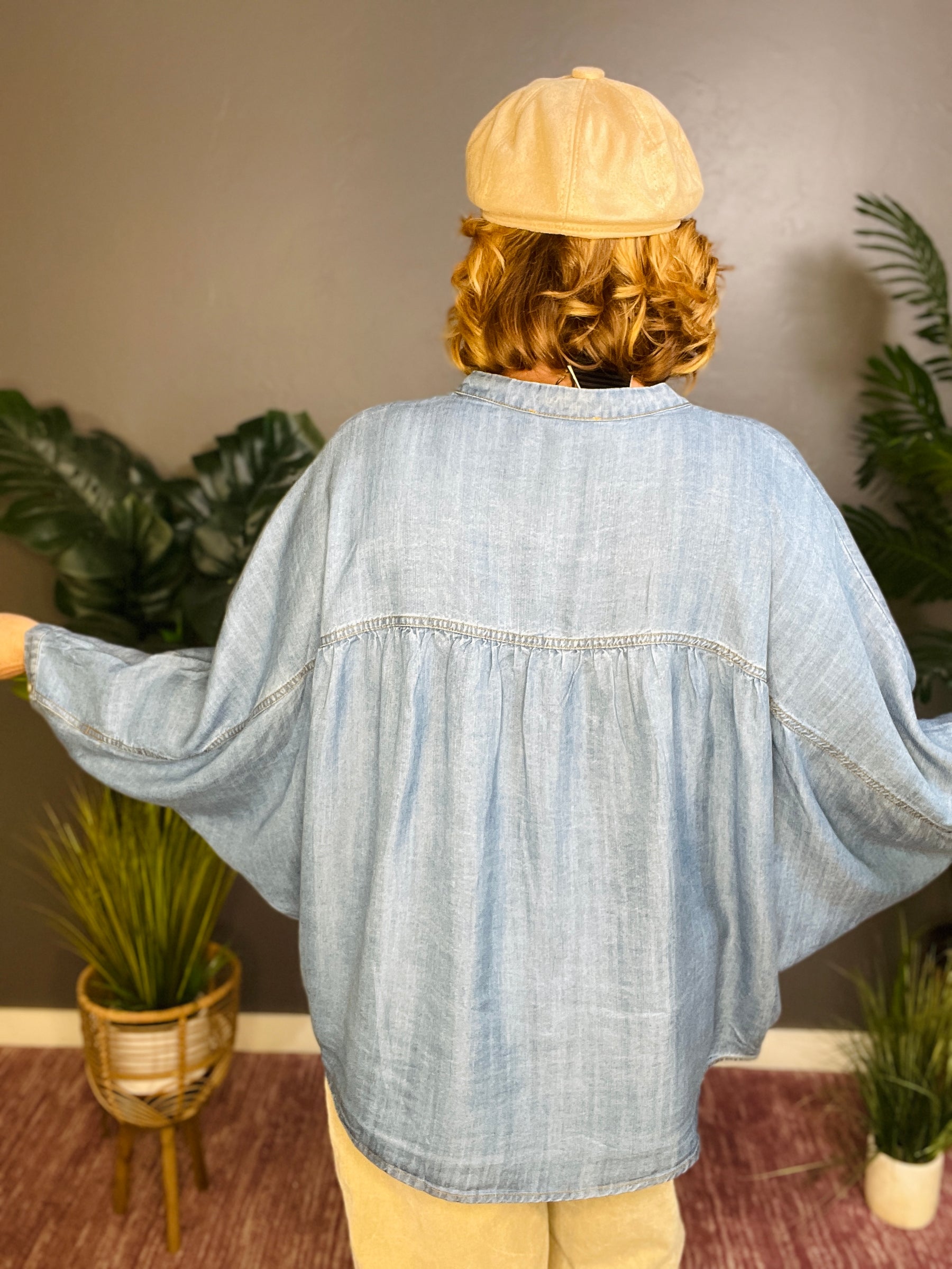 Denim Done Right Oversized Top - S024DN