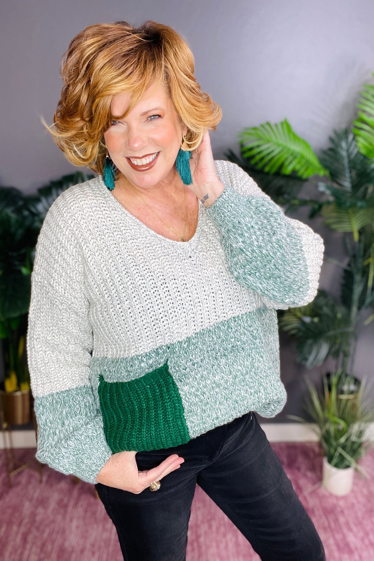 My Favorite Kind Green Sweater - S252GN