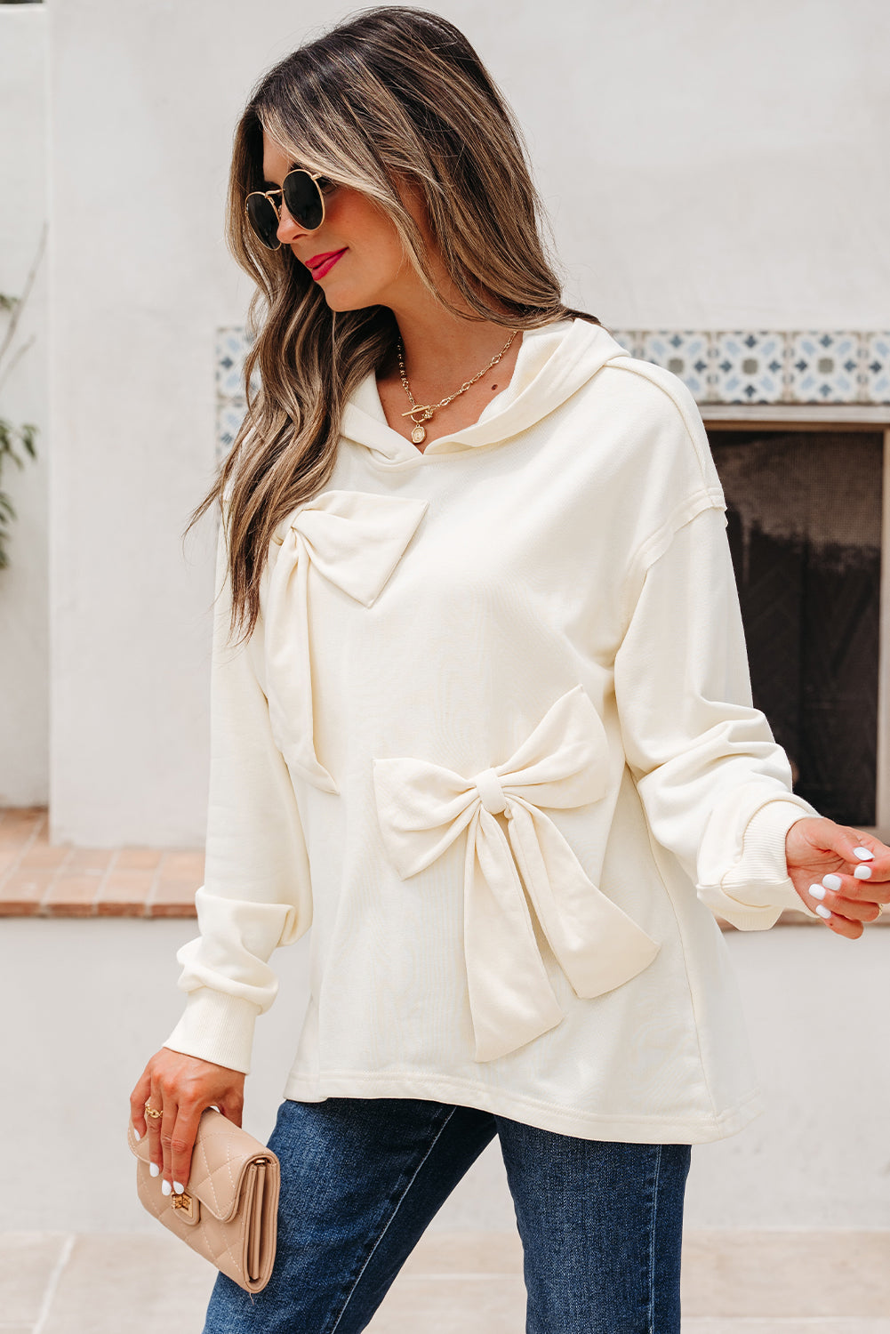 Bows & Chill Bow Detail Hoodie