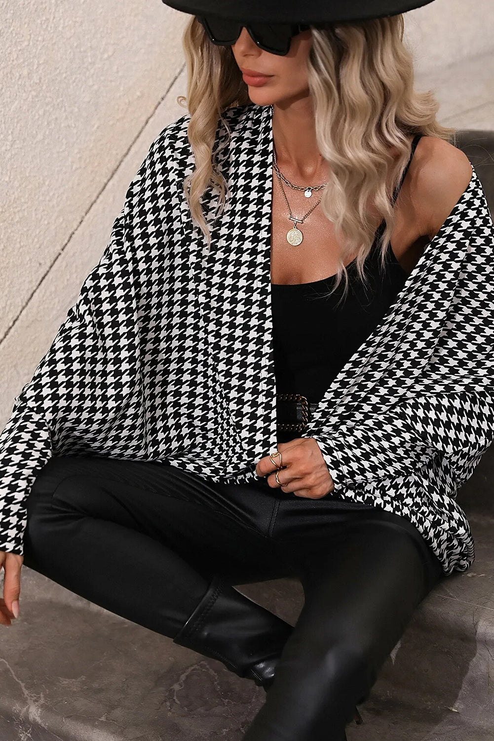 Check Me Out Houndstooth Kimonos