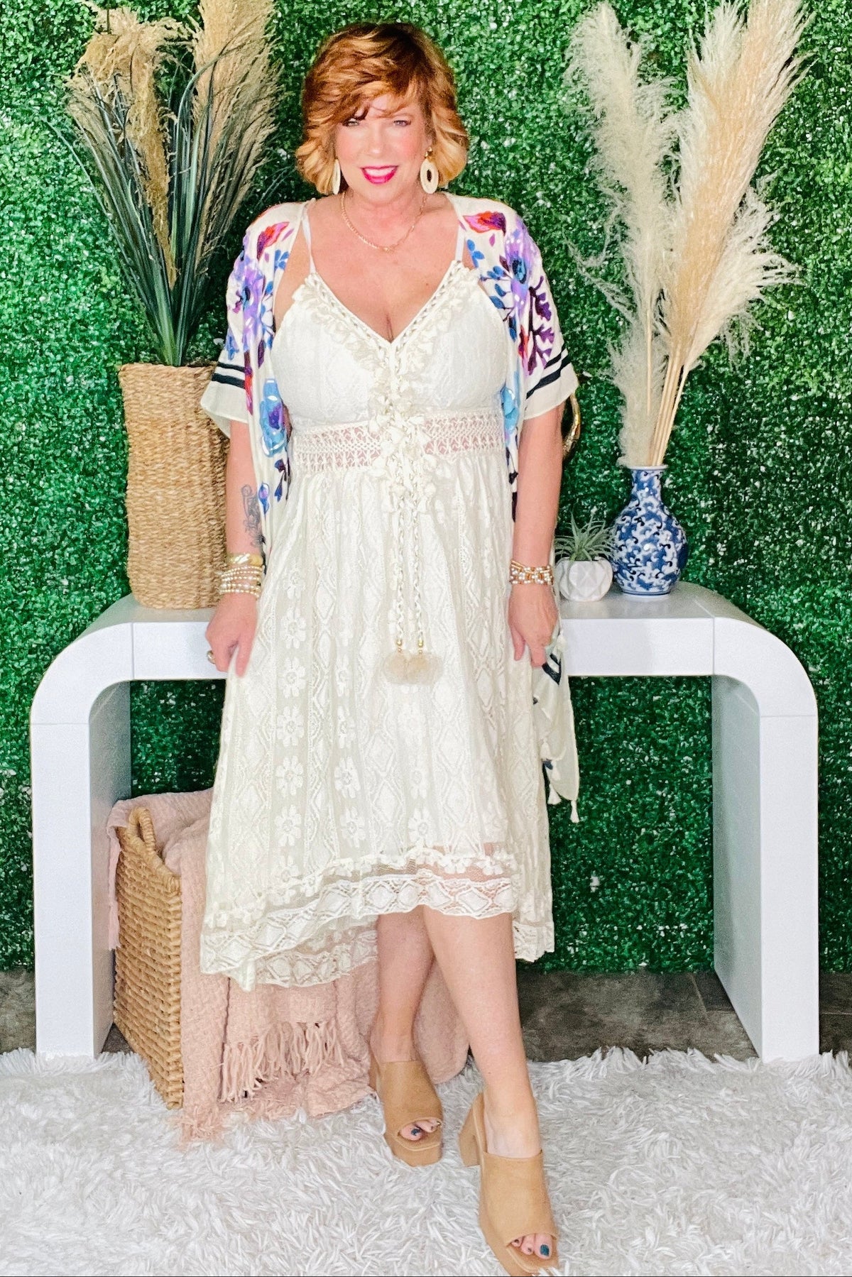 Boho Dreams Ruffled Lace Maxi Dress (2 Colors)