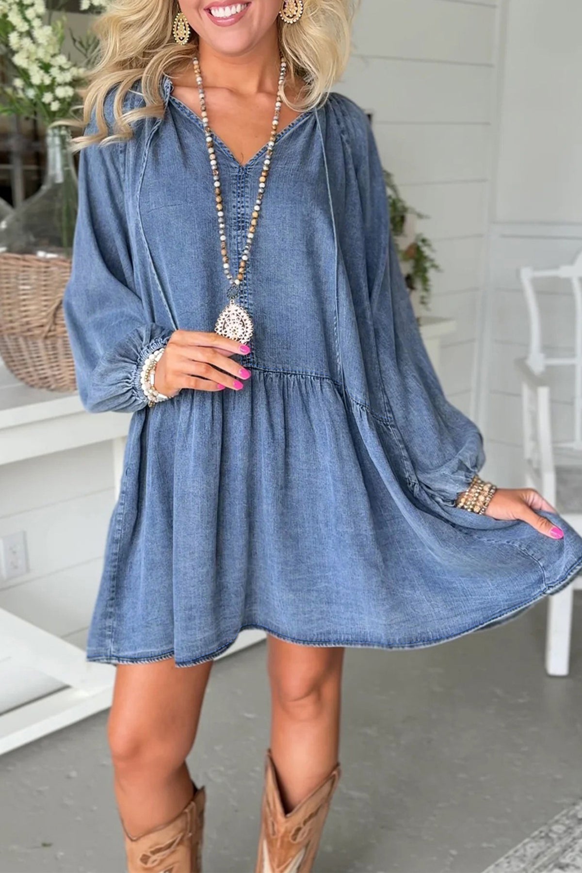 Flirty Meets Chic Denim Mini Dress