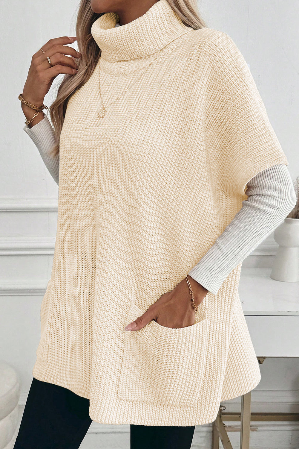 Jet Stream Knit Casual Turtleneck Sweater