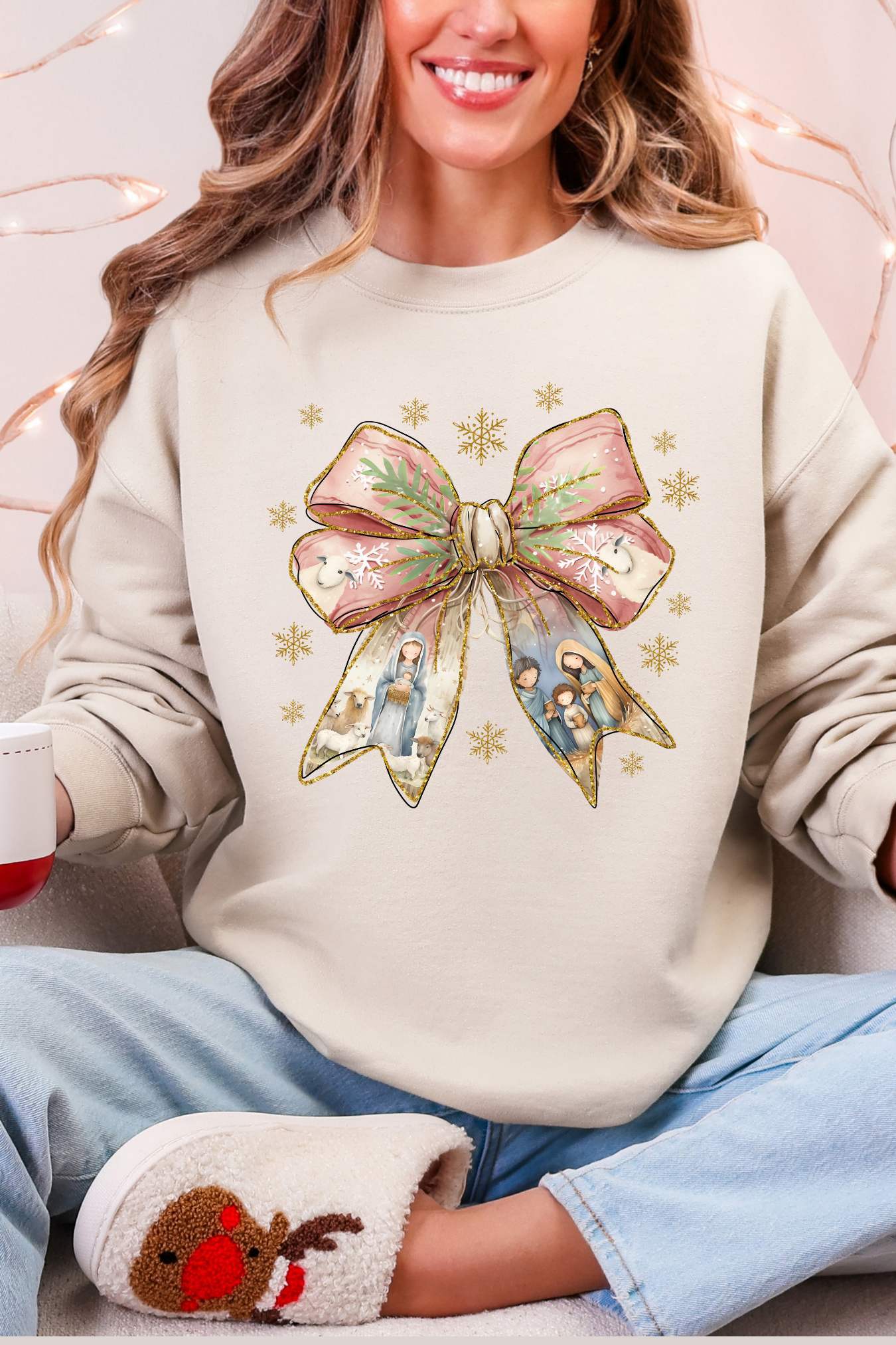 Coquette Nativity Scene Graphic Tee and Sweatshirt