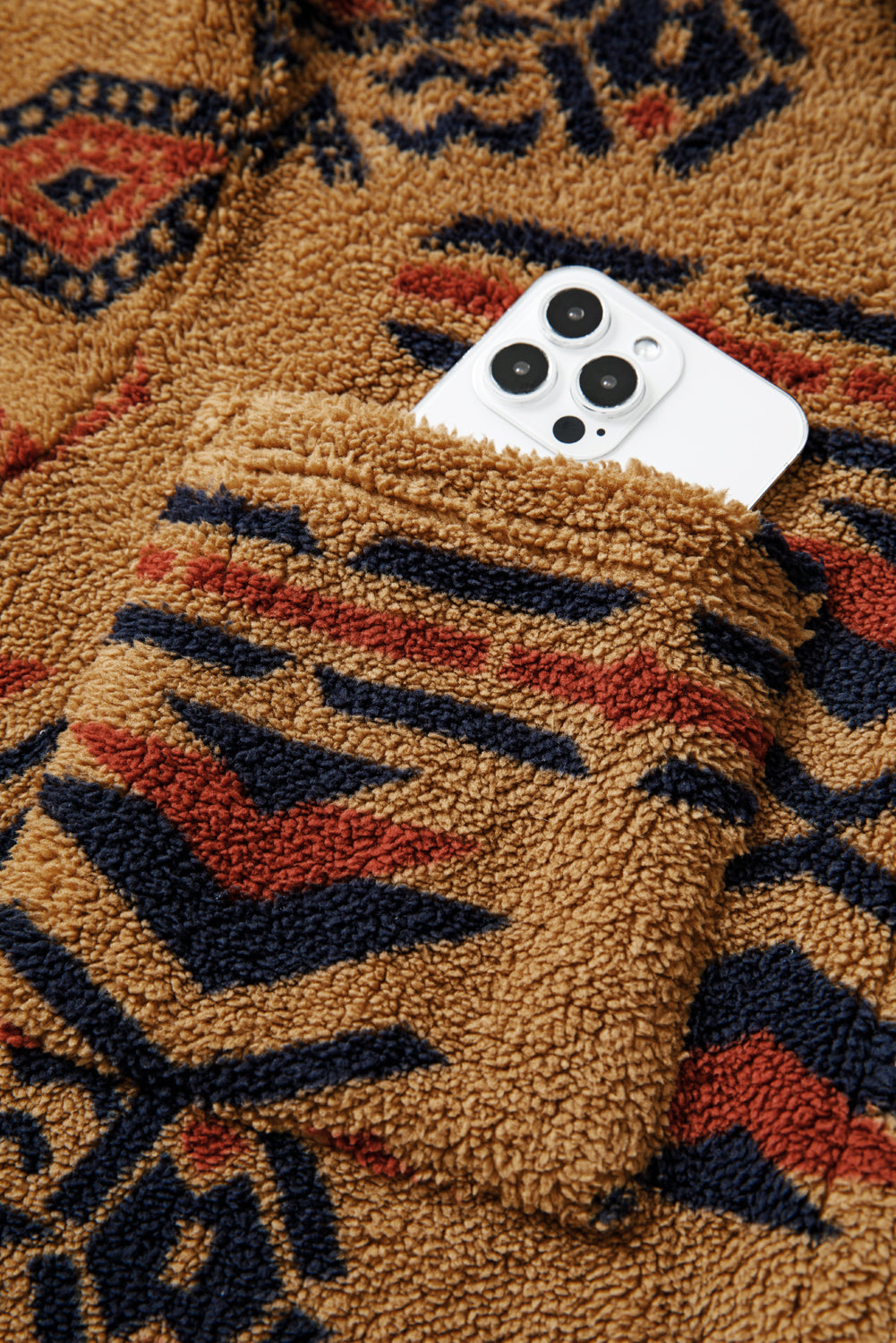 Warm You Up Aztec Pattern Fleece Shacket
