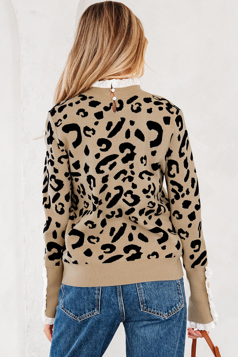 Barely Wild Pattern Lace Ribbed Sweater