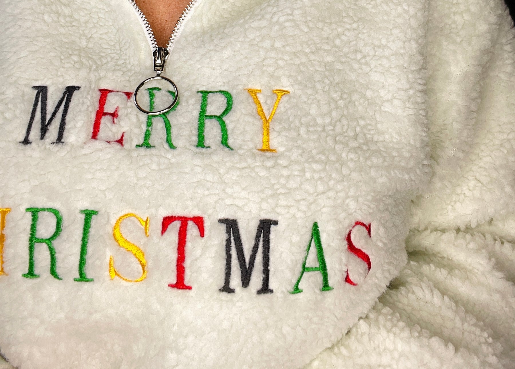 Merry Christmas Sherpa Pullover - OT023WH
