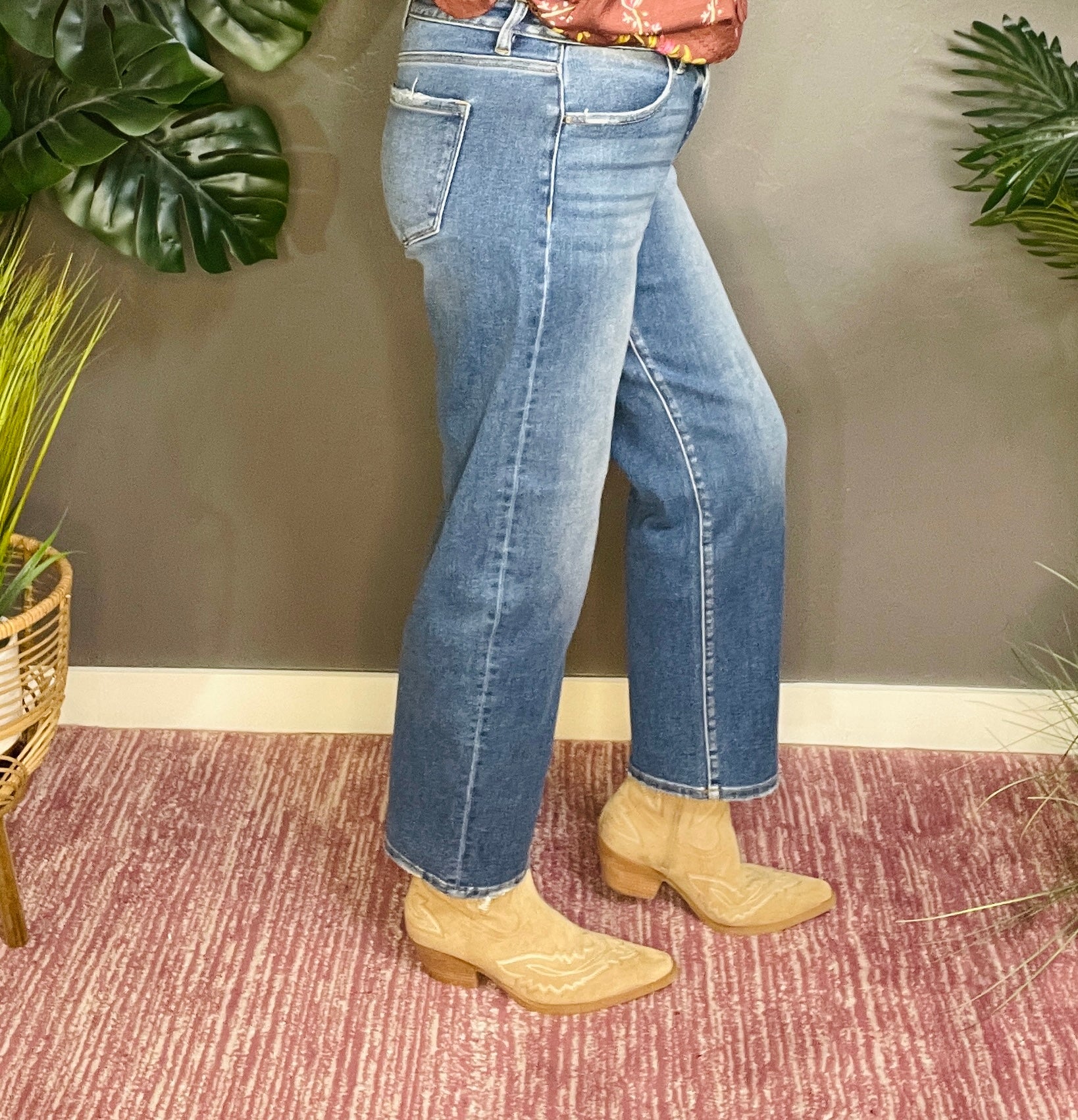 Willow Tummy Control High Rise Ankle Slim Barrel Jeans