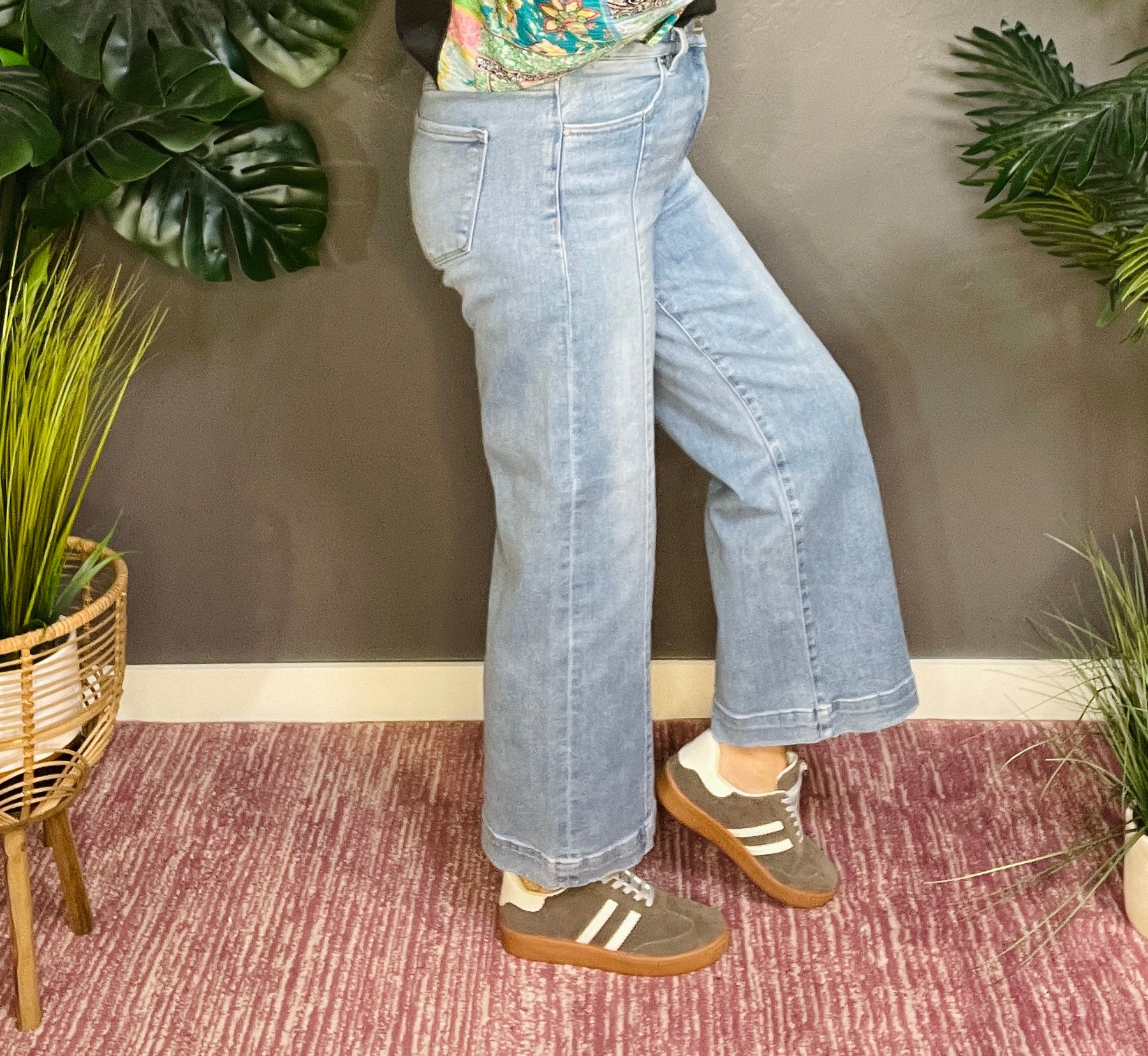 Dakota Full Size High Rise Crop Wide Leg Jeans
