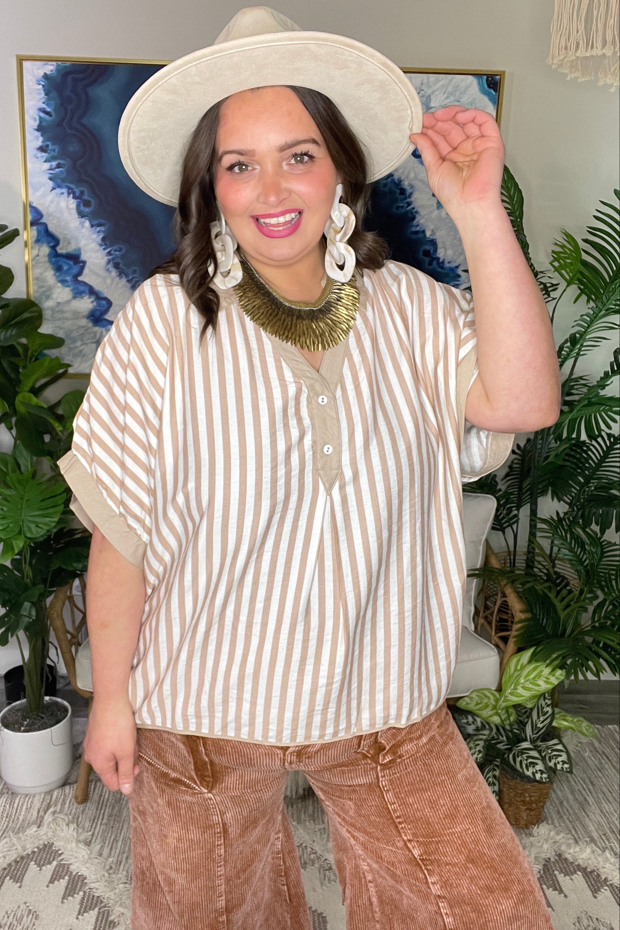 トップス hella gather stripe top Just My Stripe Top - S999LA