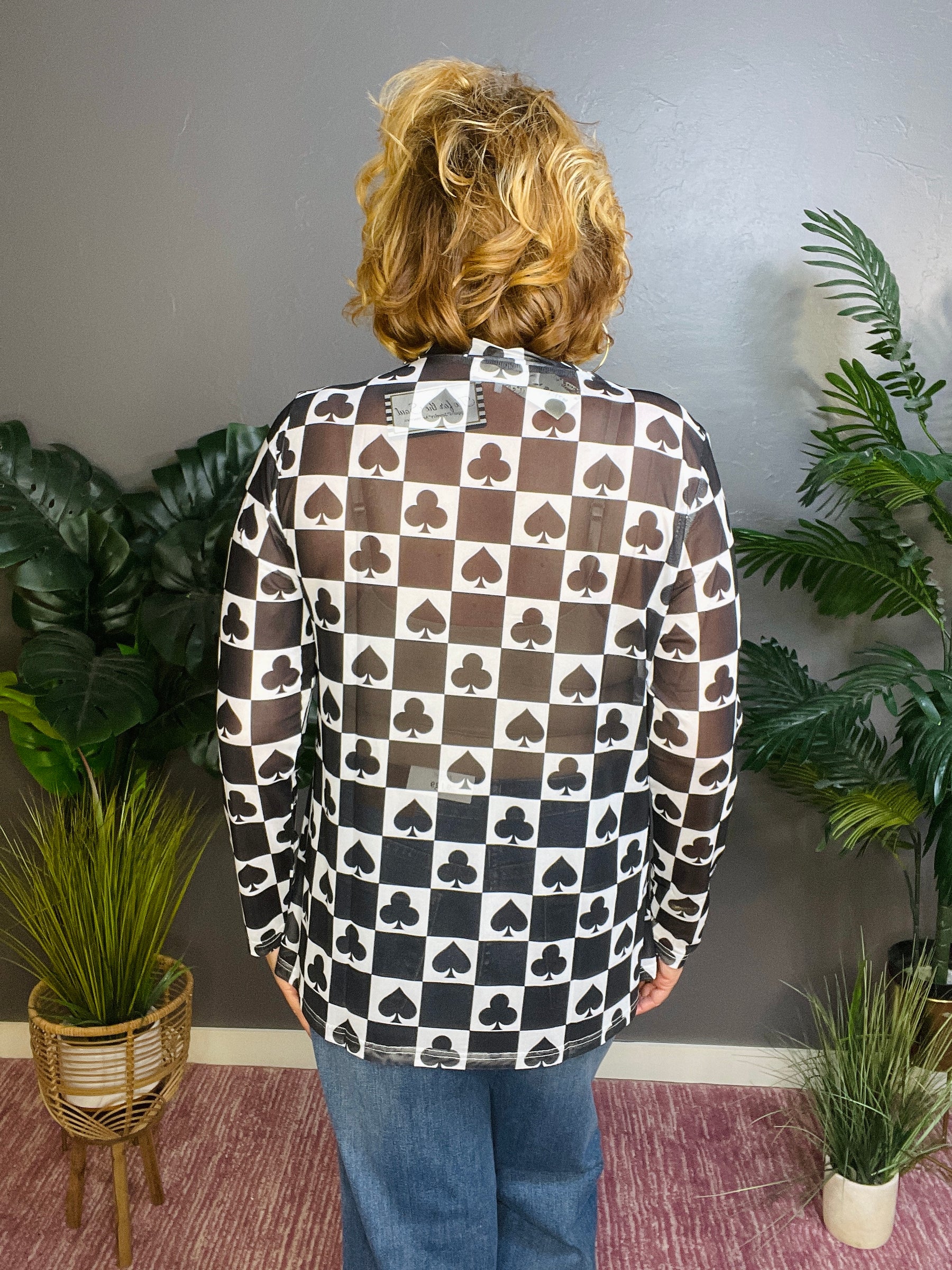 Checkmate Sheer Top - S035BK
