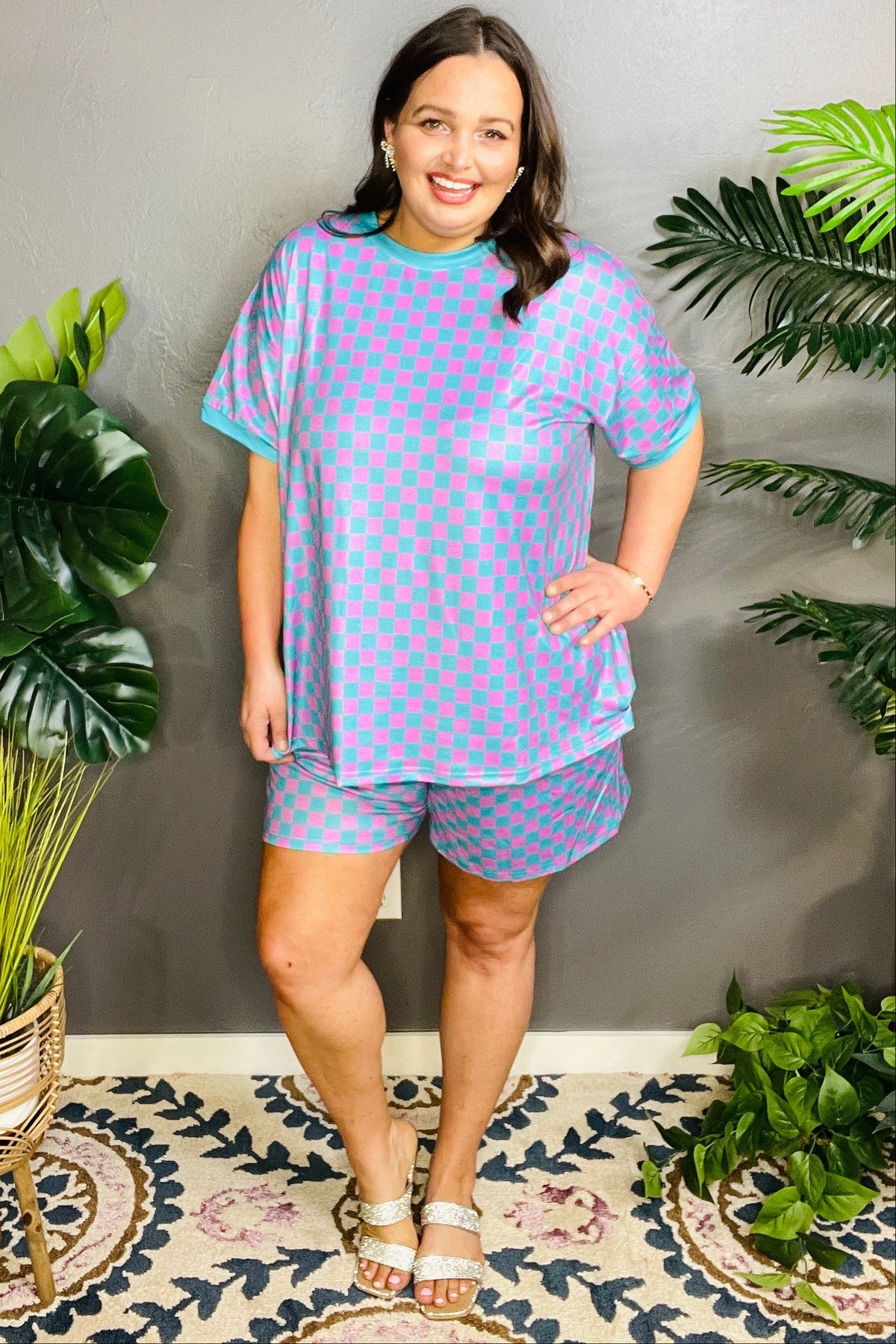 Meet Me On The Court Pink Top And Short Set - SET056PK