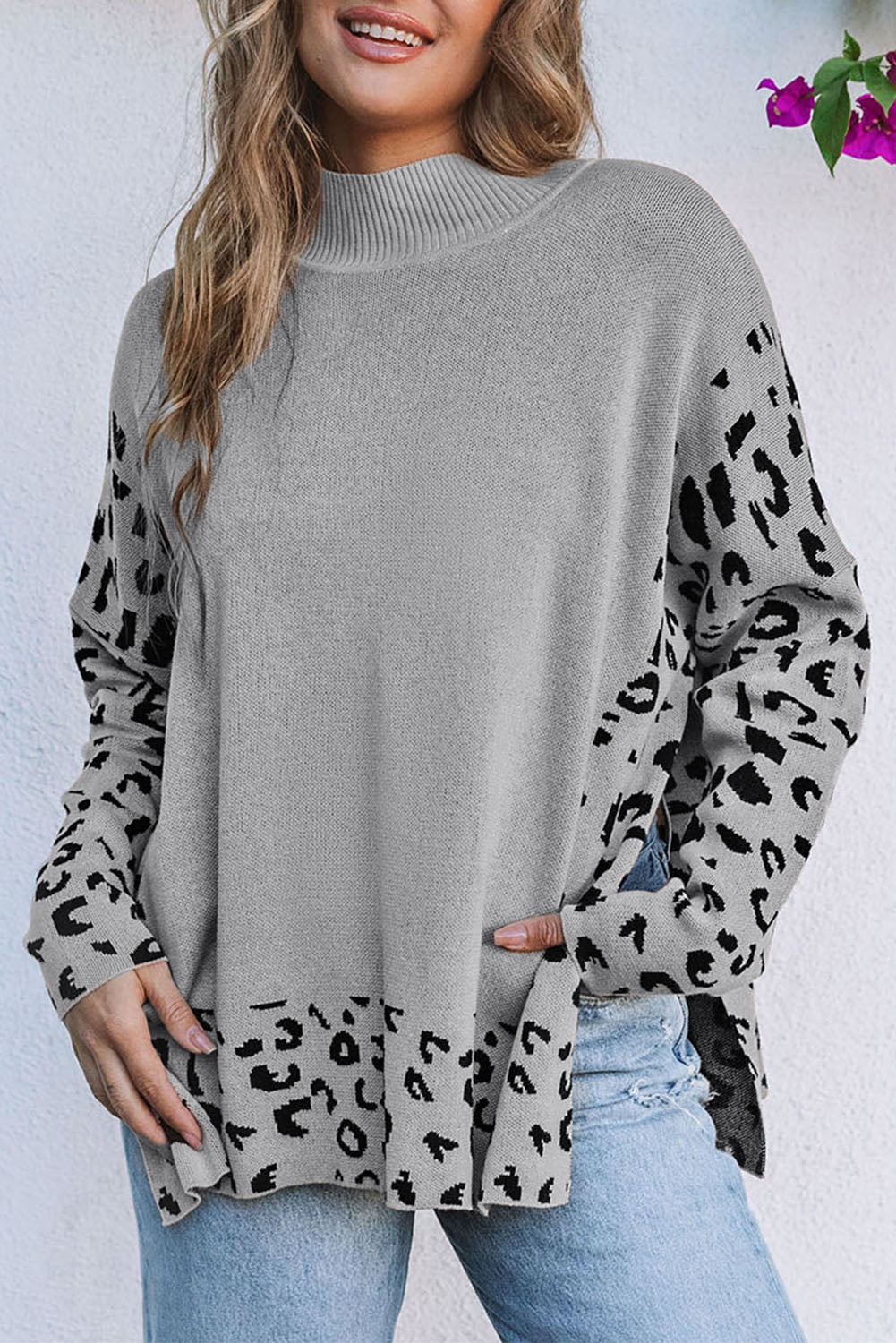 Born To Be Fierce Gray Oversized Sweater