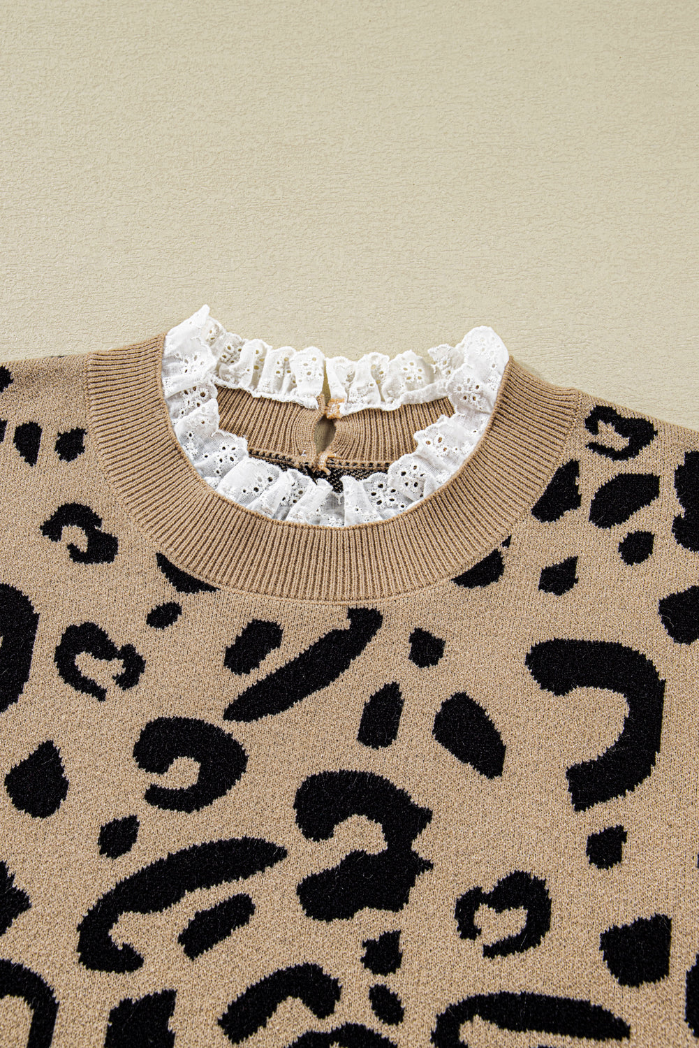 Barely Wild Pattern Lace Ribbed Plus Size Sweater