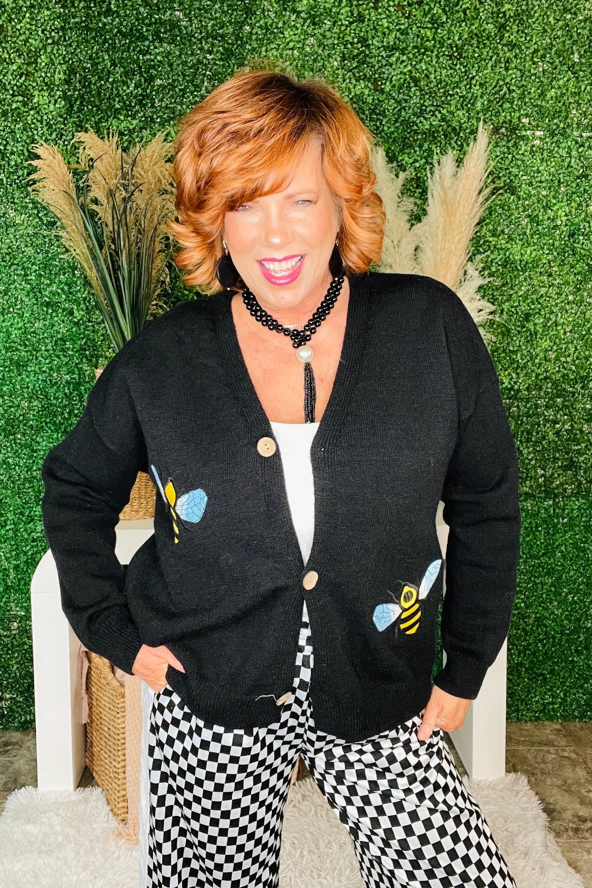 What's The Buzz Embroidered Button-Down Cardigan (2 Colors)