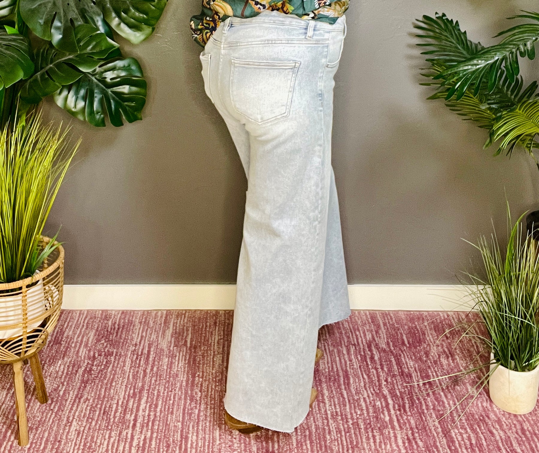 Savannah Full Size High Rise Ankle Wide Palazzo Jeans