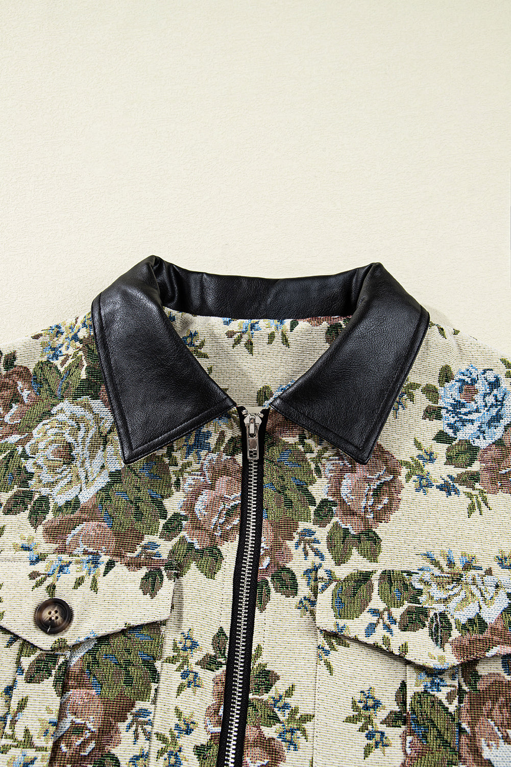Wildflower Mist Floral Print Zip Up Jacket