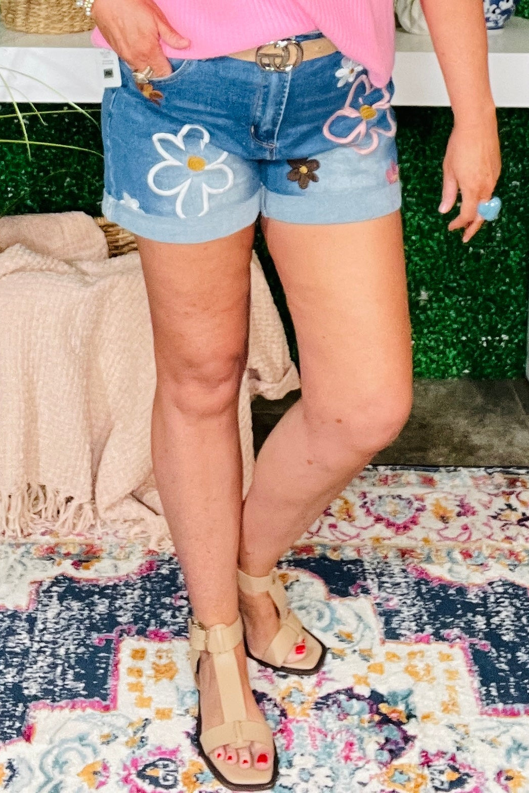 Petal Party Denim Shorts - SHR008DN