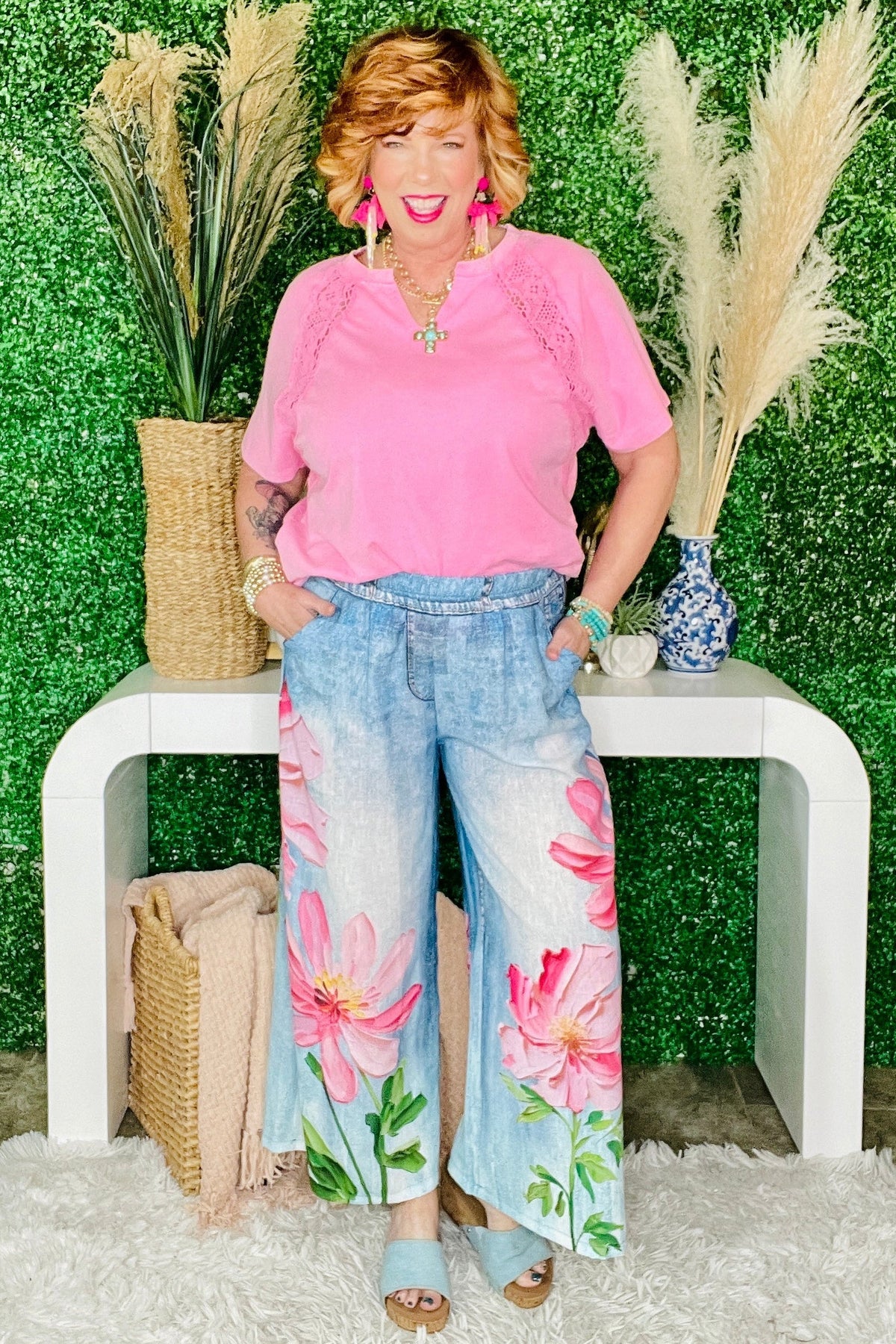 Small Town Charm Wide Leg Pant - P083DN