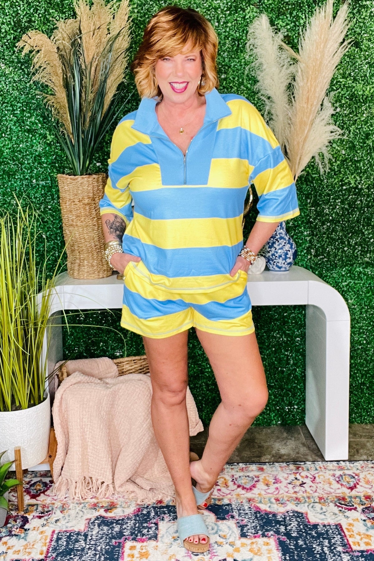 Nothing But Easy Yellow Stripe 2pc Set