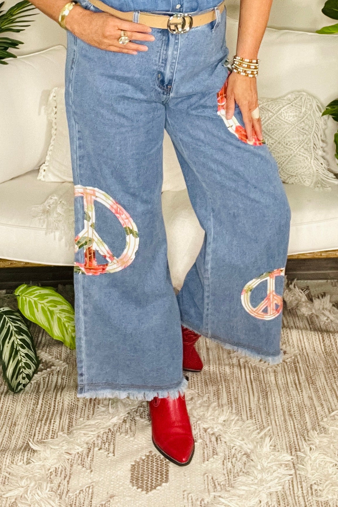Peace Love And Denim Wide Leg Jeans