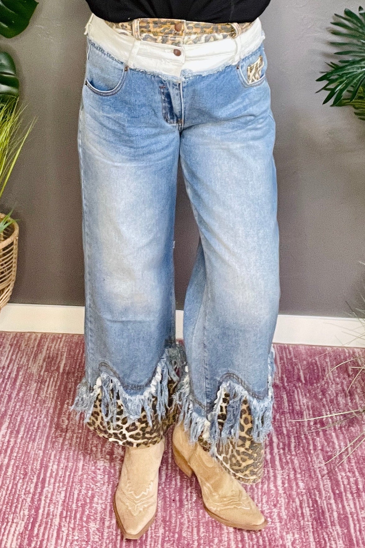 Hide And Peek Layered Jean - J008DN