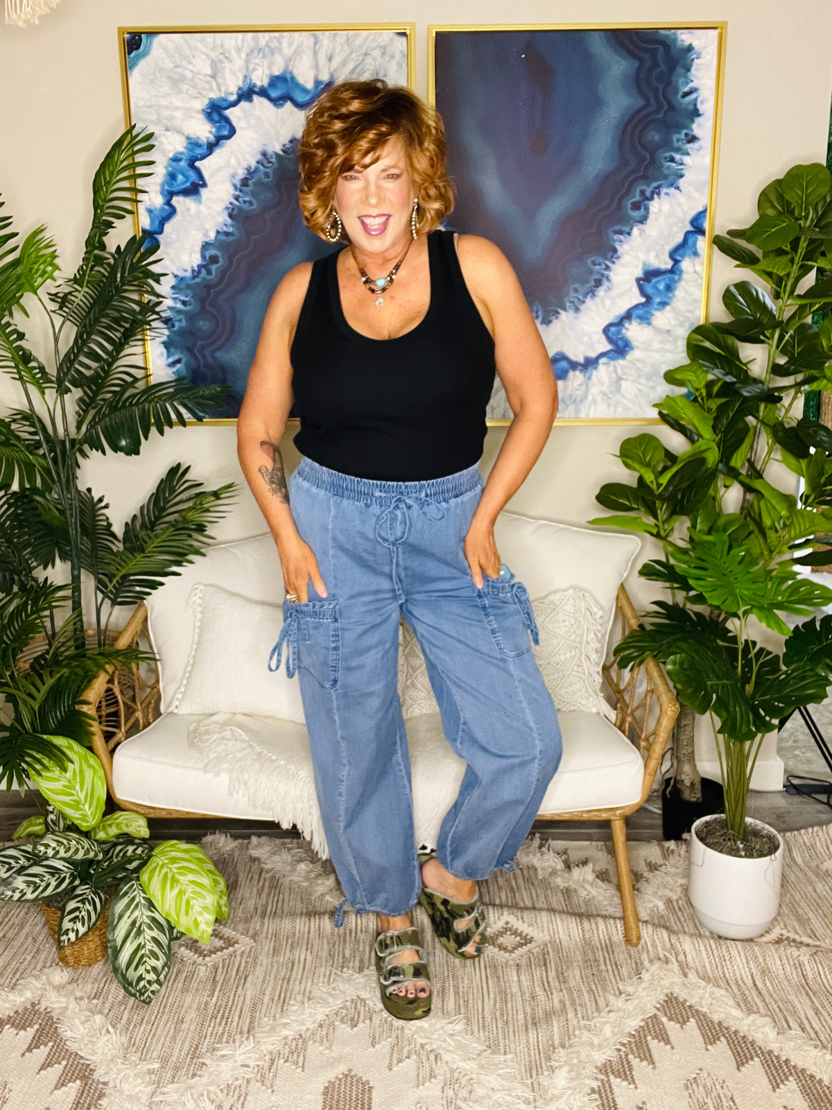 Everyday Staple Drawstring Denim Pants