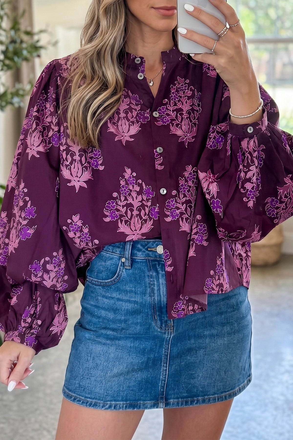 Midnight Bloom Floral Print Top