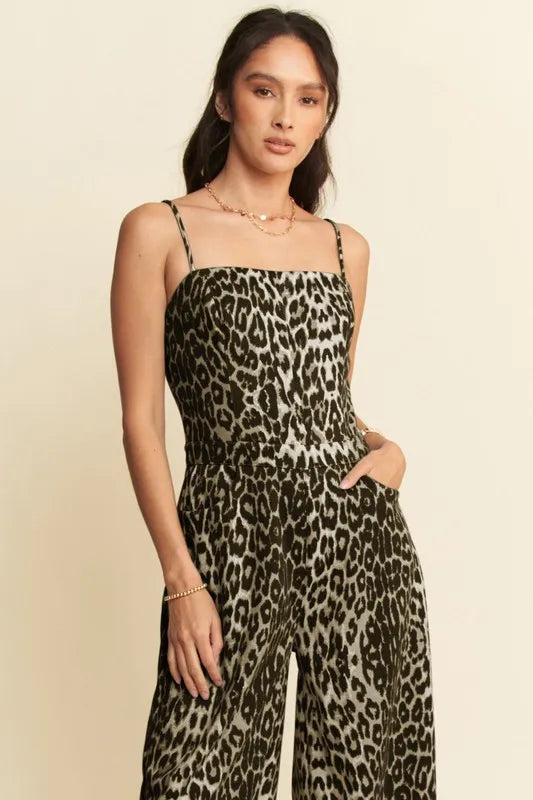 Wild And Chic Spaghetti Straps Wide Leg Jumpsuit - RMP881MO