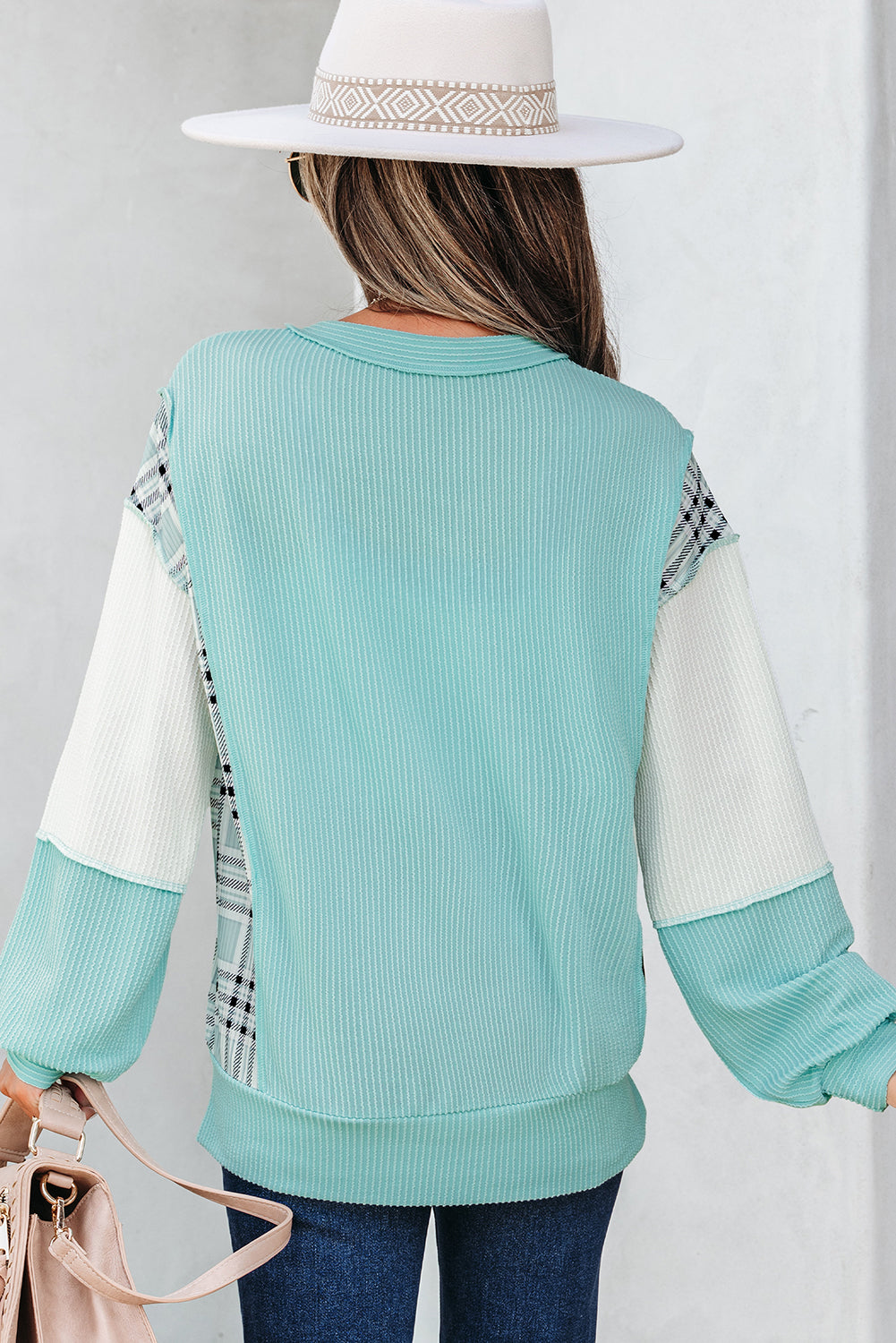 Aruba Dreams Corded Texture Colorblock Top