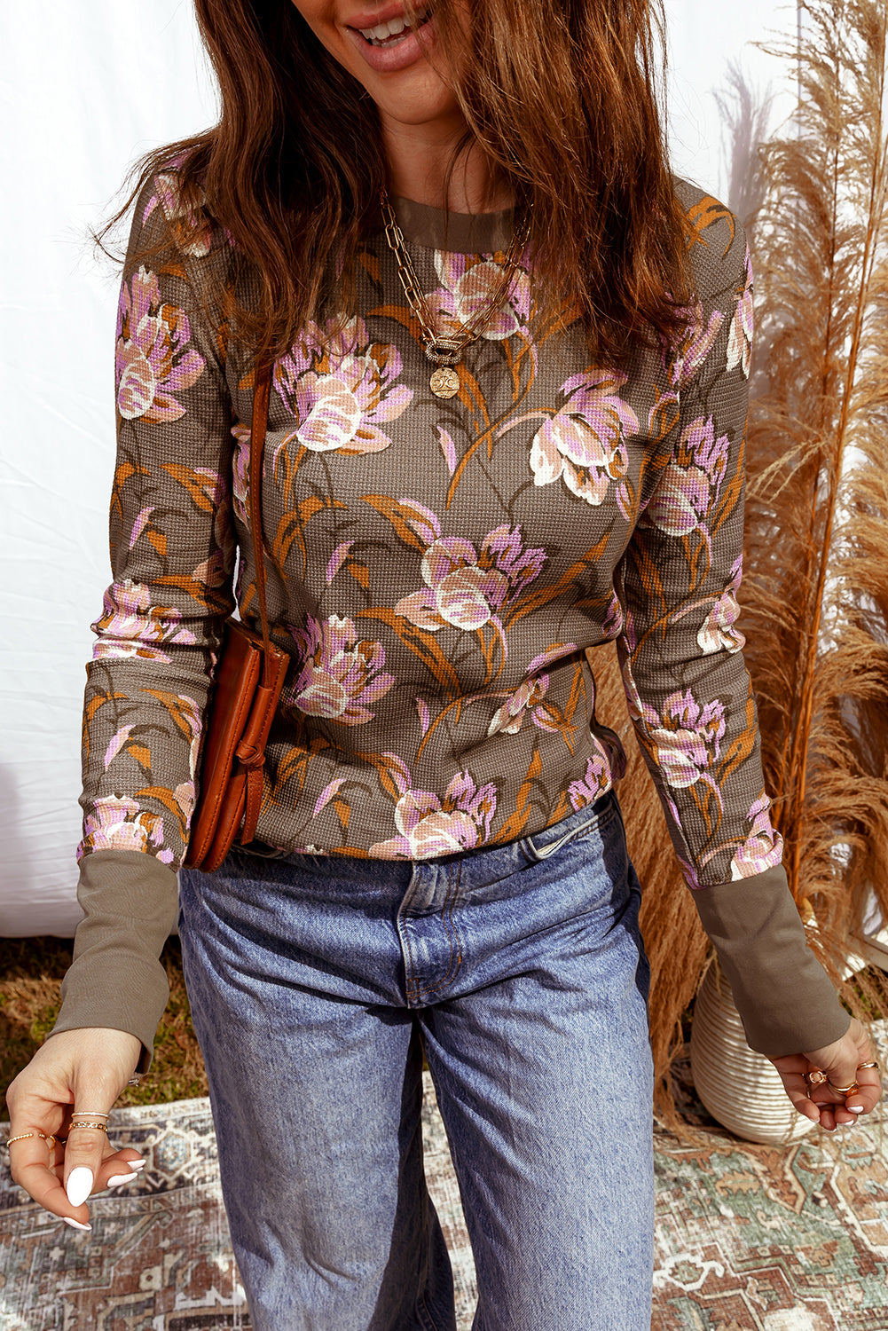 The Floral Edit Waffle Textured Top