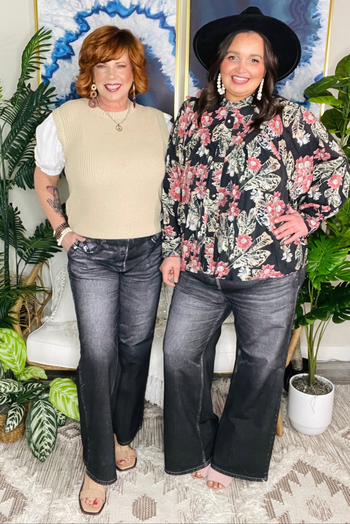 Zenim Charcoal Wide Leg Pant - J023CH